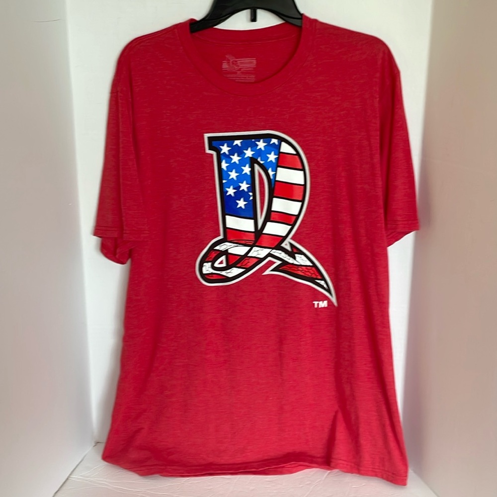 Dayton Dragons baseball patriotic red tee shirt by Dragons Apparel Men’s size XL